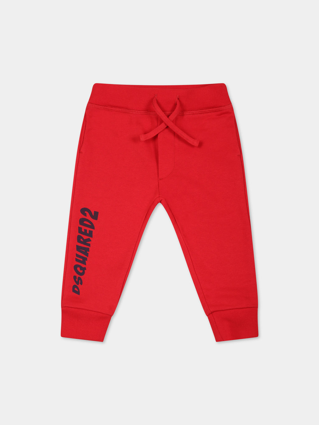 Red trousers for baby boy with logo